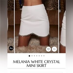 12th Tribe white mini skirt. Brand new with tags! Size XS with crystal beads!